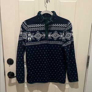 Vineyard Vines Navy and White Zip-Up Sweater